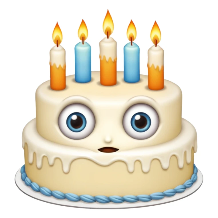 cake with eyes and candles sticker