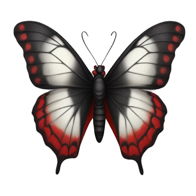 Gothic black and red butterfly sticker