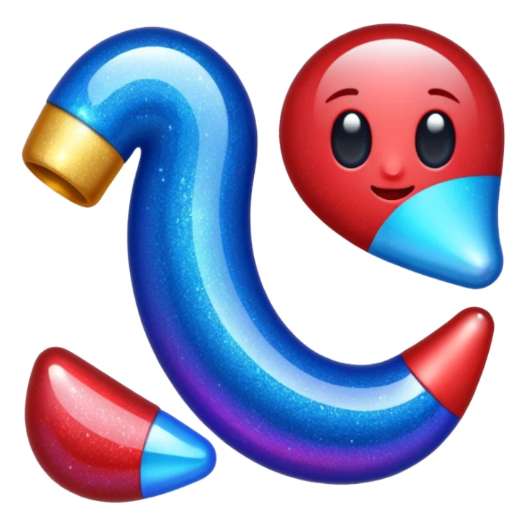 glitter red and blue raio sticker