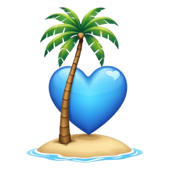 blue heart with a palm tree sticker