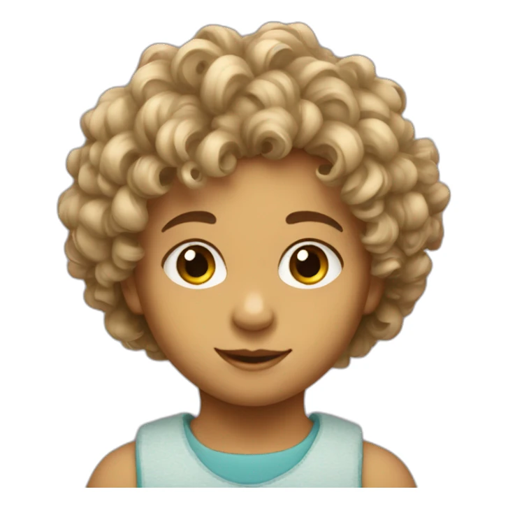 Enfant cheveux bouclés sticker