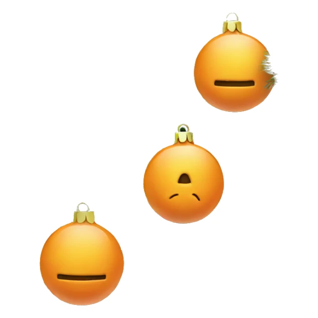 orange ornaments on a Christmas tree￼ sticker