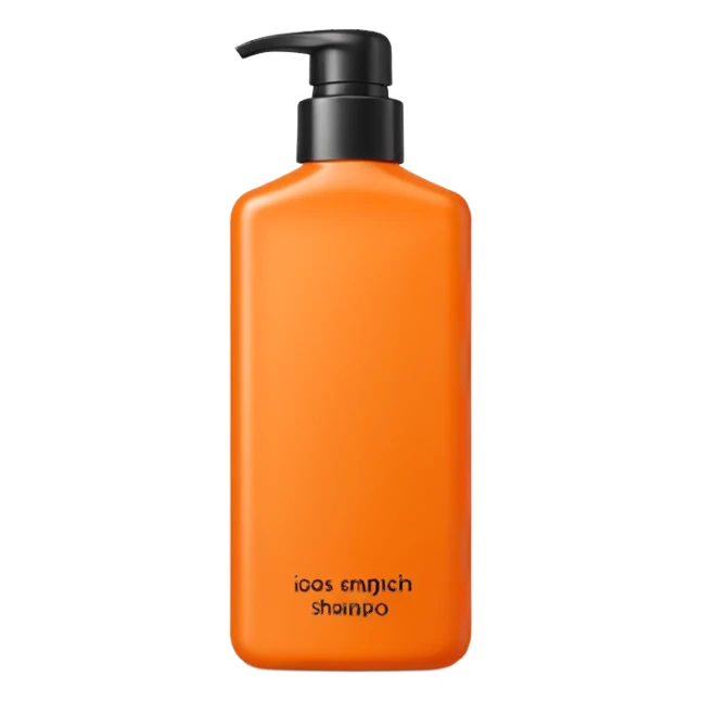 Square-shaped packaging with plain orange-colored shampoo - No product description sticker