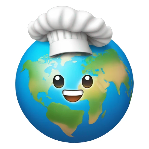 globe with a chef hat on top sticker