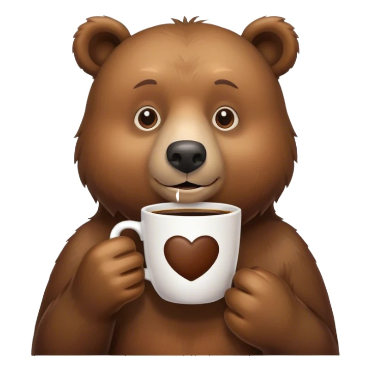 A bear with a coffee cup  sticker