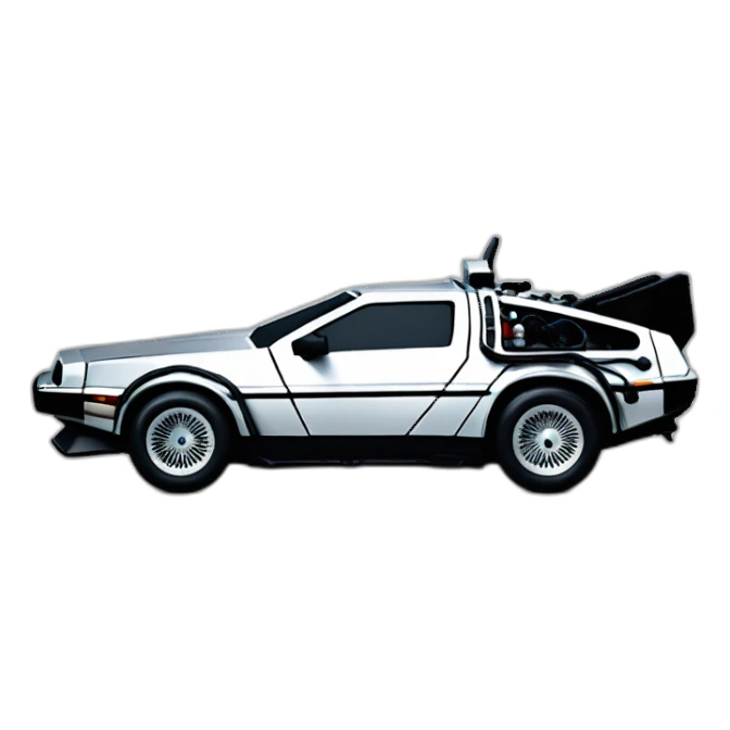 a DeLorean side view driven by Obama sticker