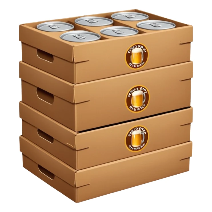 stack of many beer boxes sticker