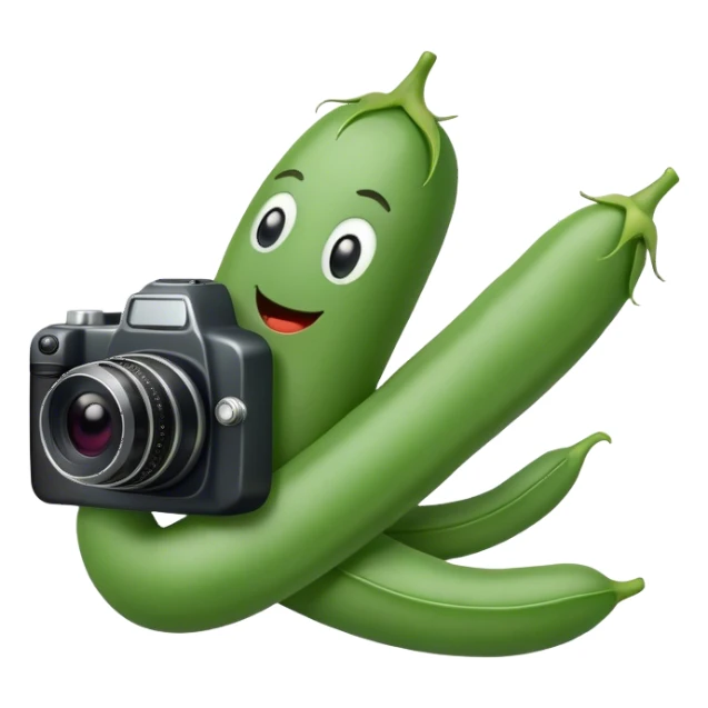 green bean with a camera on it sticker