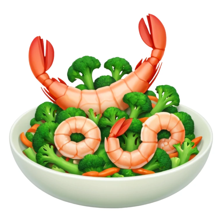 Chinese dish shrimp with broccoli  sticker