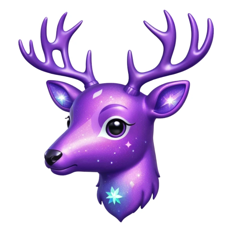 glitter purple deer sticker
