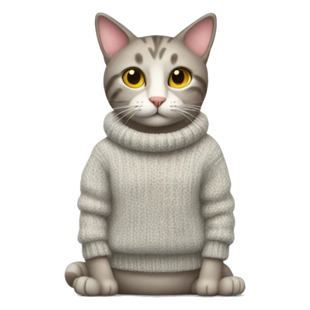 Cat wearing a sweater sticker