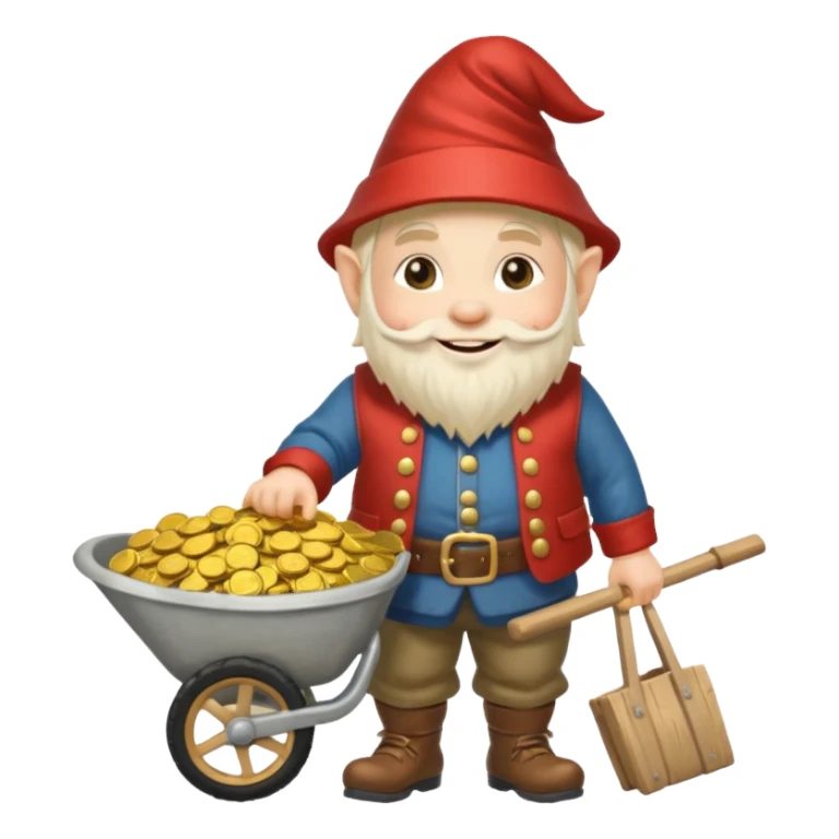 gnome with wheelbarrow sticker