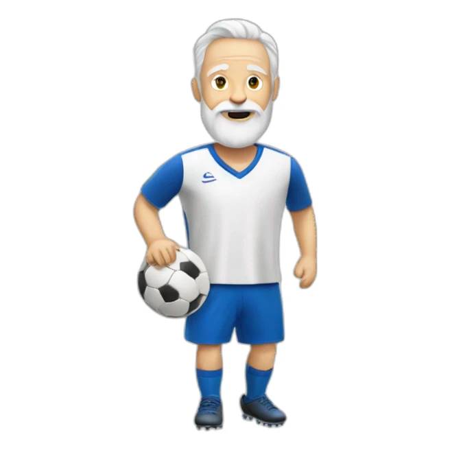 old white man with beard playing soccer sticker