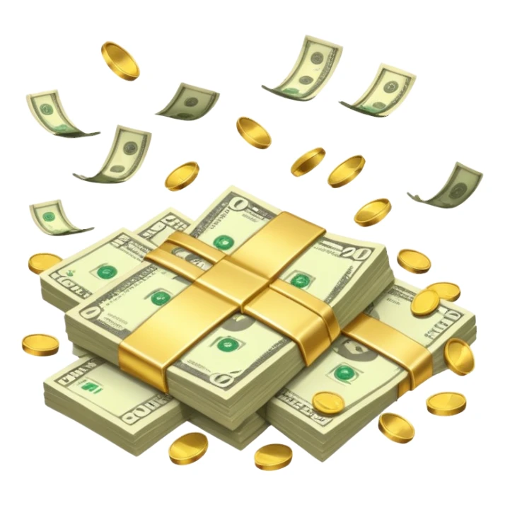 AAC with money falling around it sticker