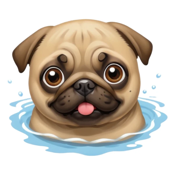 Pug  nadando sticker