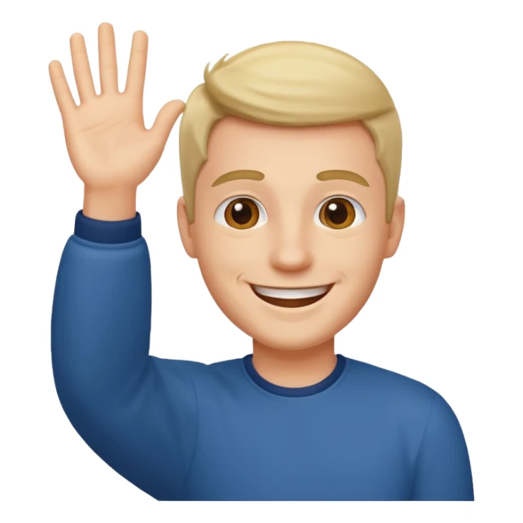 happy man rising hand sticker