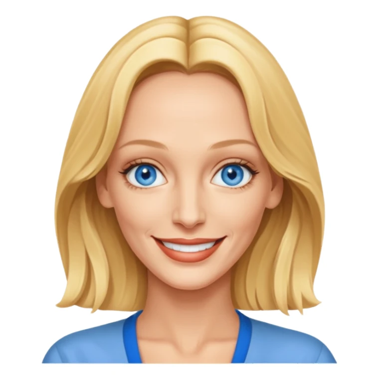 Uma Thurman with blue eyes sticker