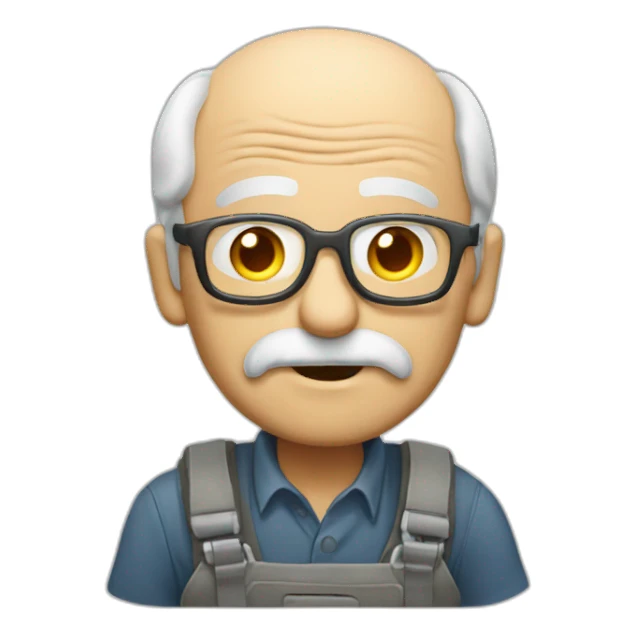Crazy old man working in techical support sticker