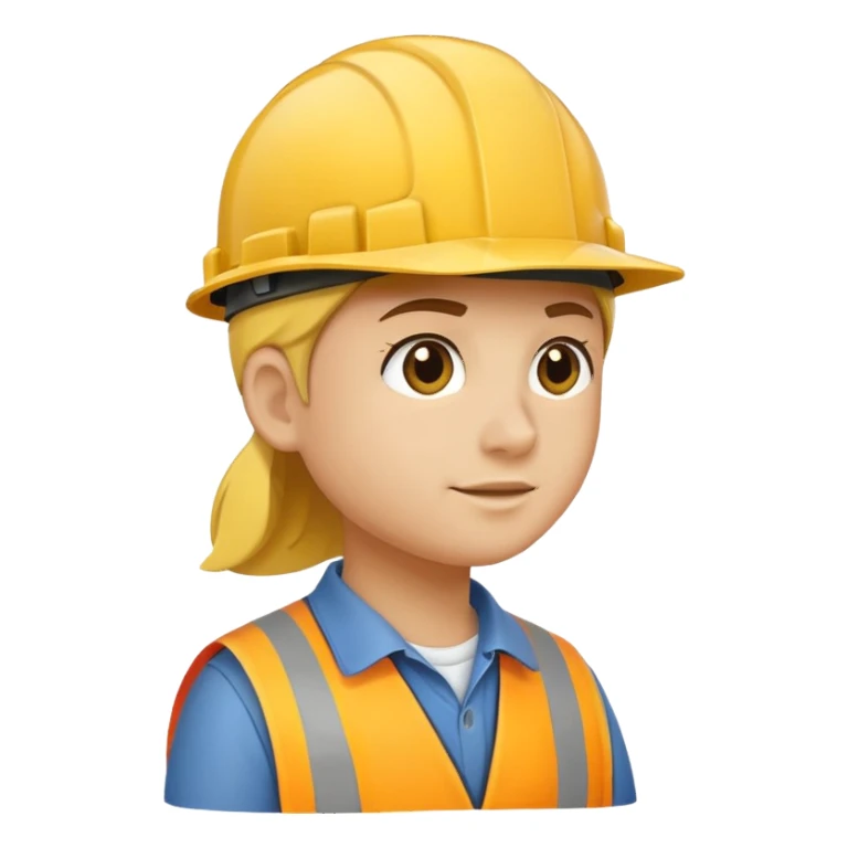 construction hat facing left side profile facing left only sticker