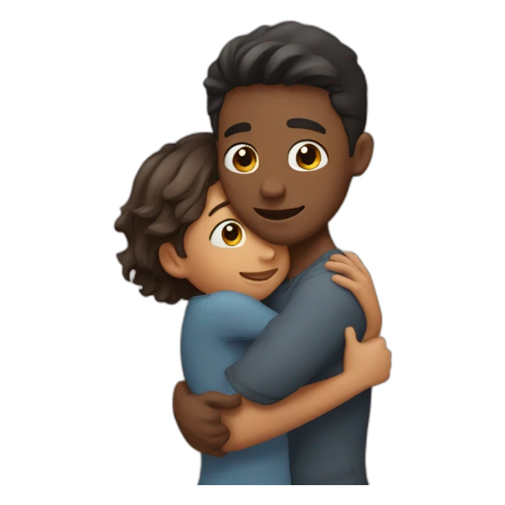 Girl boy hugging  sticker
