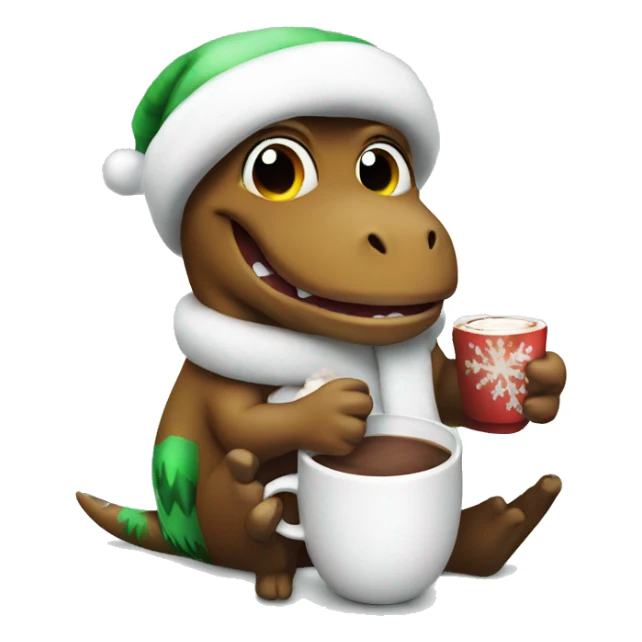 Christmas trex drinking hot cocoa  sticker