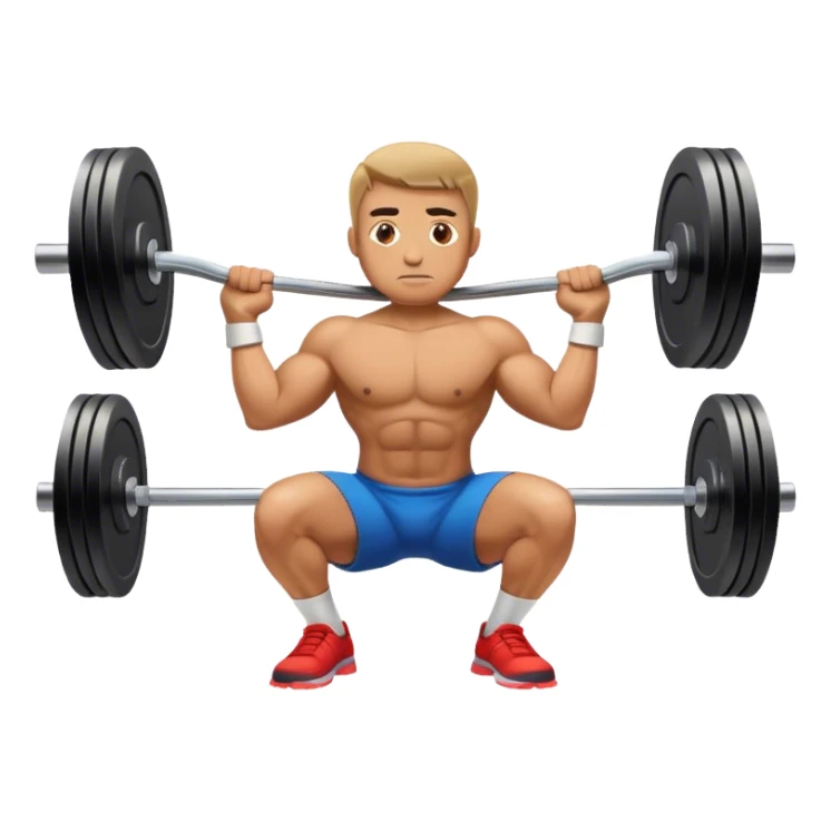 male barbell squat sticker