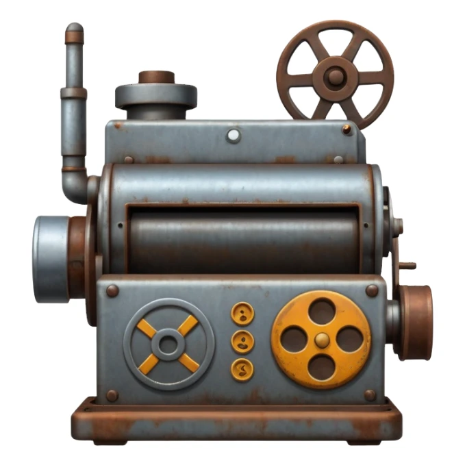 very big machinery or machine system with many buttons sticker