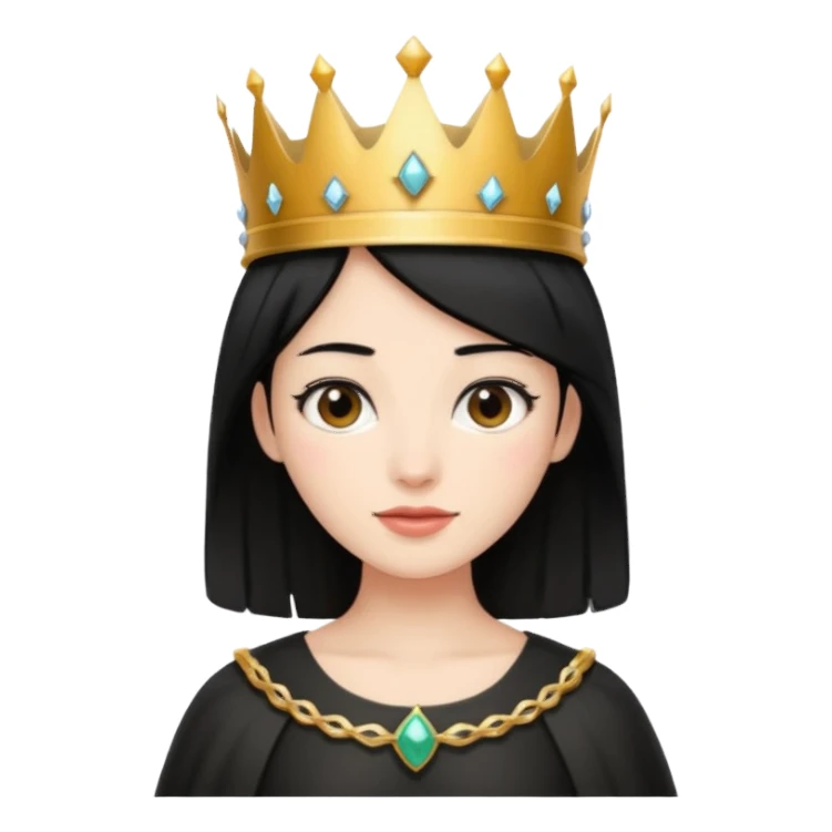 Wearing a crown black hair sticker