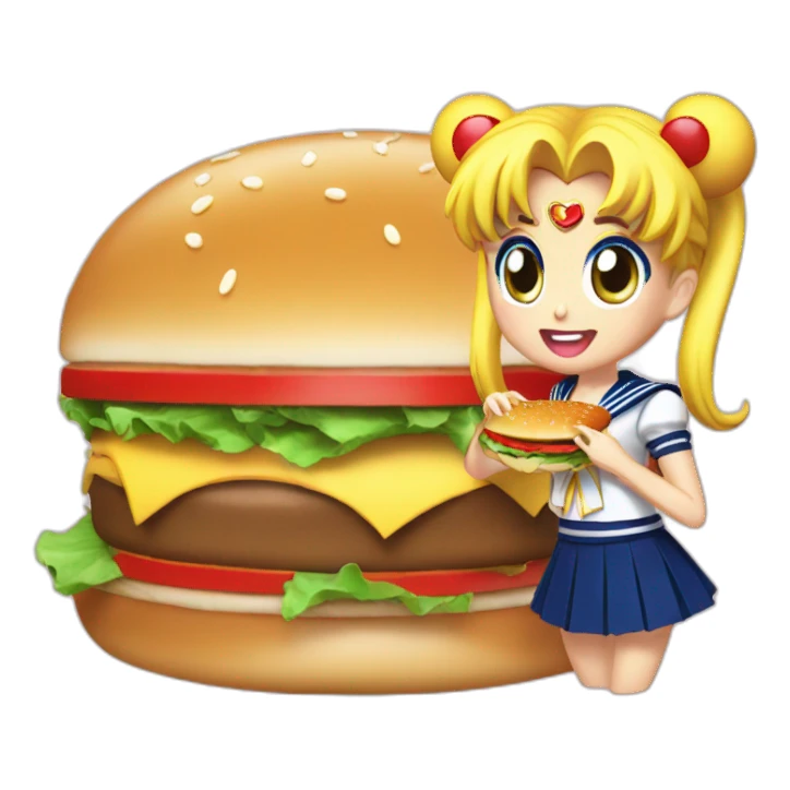 sailor-moon-eating-a-burger sticker