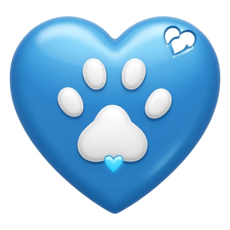 Blue heart with a paw print inside sticker