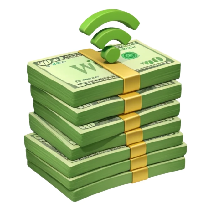 wifi money bill stack sticker