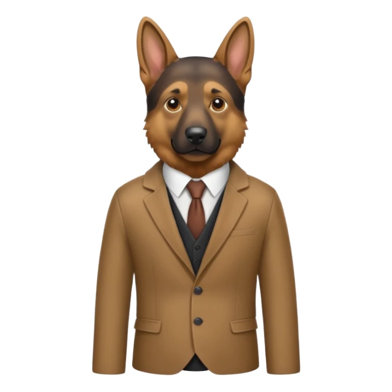 German shepherd wearing a suit sticker