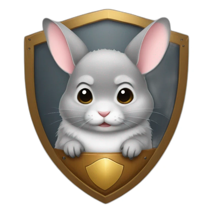 chinchilla with a shield sticker