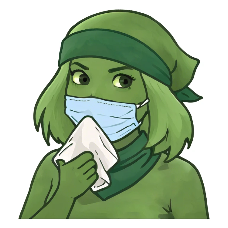 Blonde girl with a nosebleed sticker