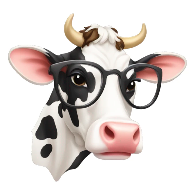 a fashionable cow sticker