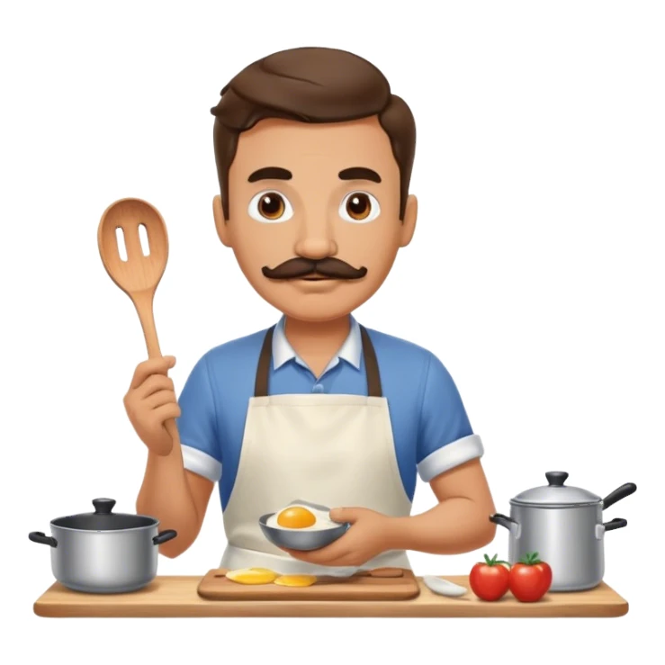 Husband cooking breakfast sticker