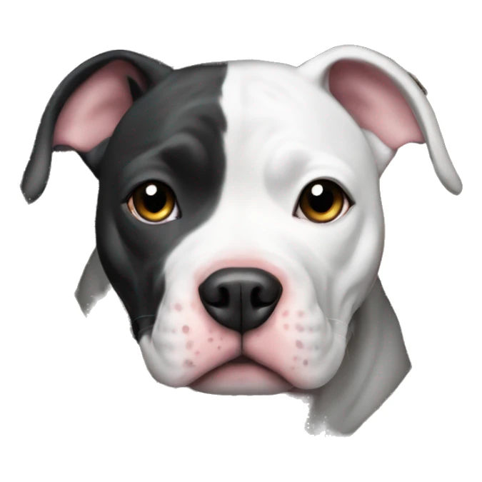 black and white pitbull wrapped up in blankets sticker
