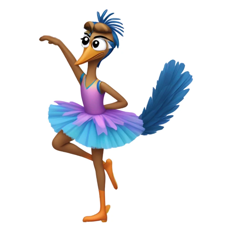 Roadrunner wearing a ballet costume sticker
