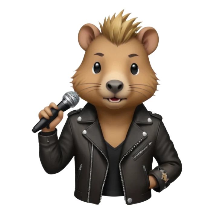 Punk vocalist capybara sticker