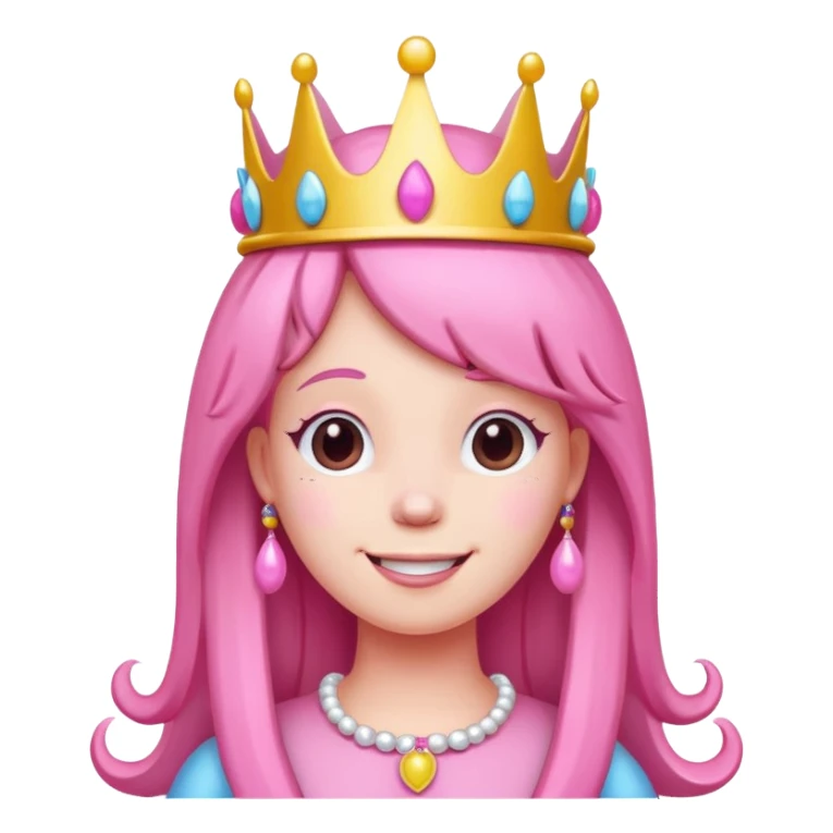 happy earringed princess bubblegum with candy crown sticker