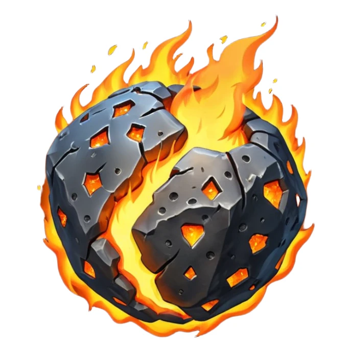 meteorite on fire  sticker
