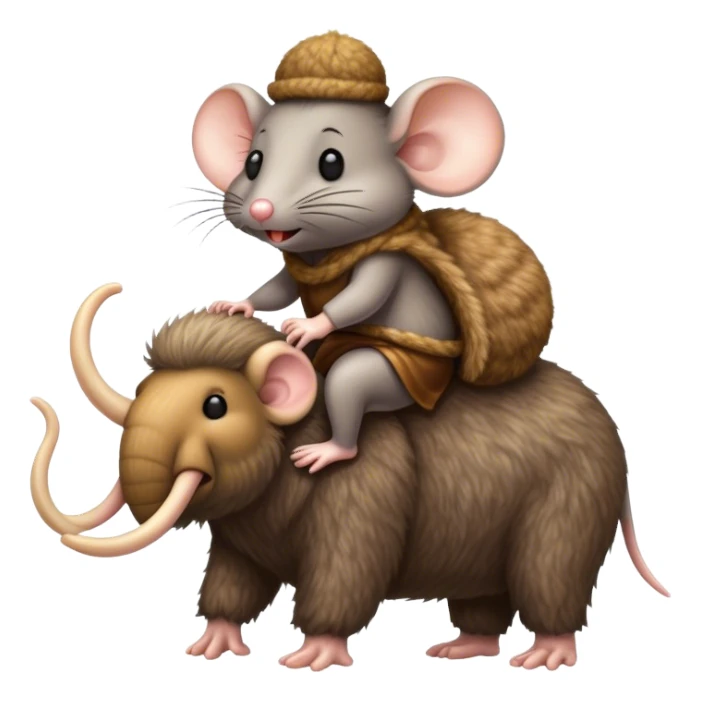 Wooly mouse riding on a wooly sticker