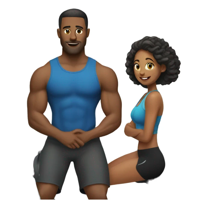 Couple in gym  sticker