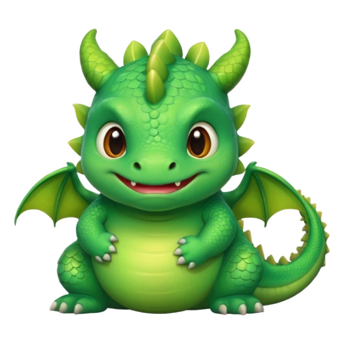 fat baby green dragon sticker