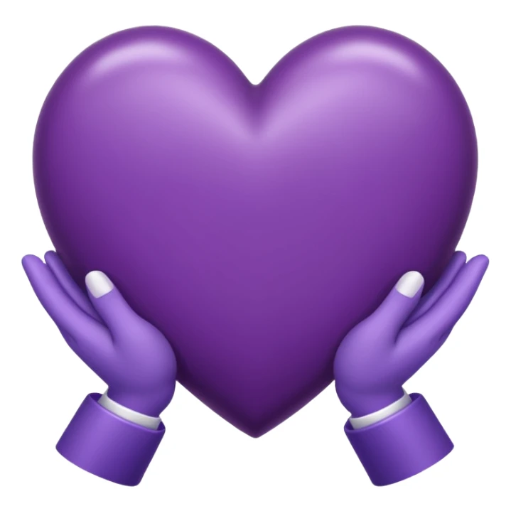 Purple heart with two white hands sticker