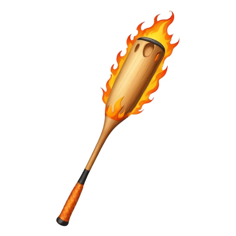 Baseball bat with flames sticker