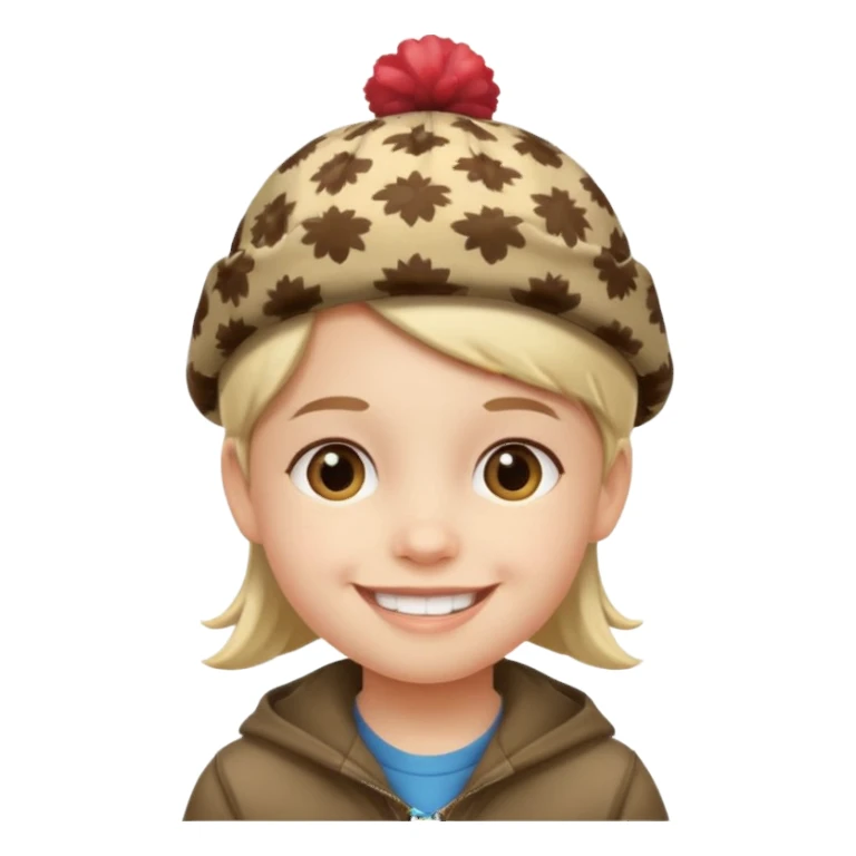 print hat with kid sticker