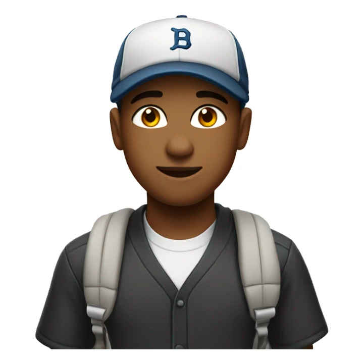 confident boy in baseball cap sticker
