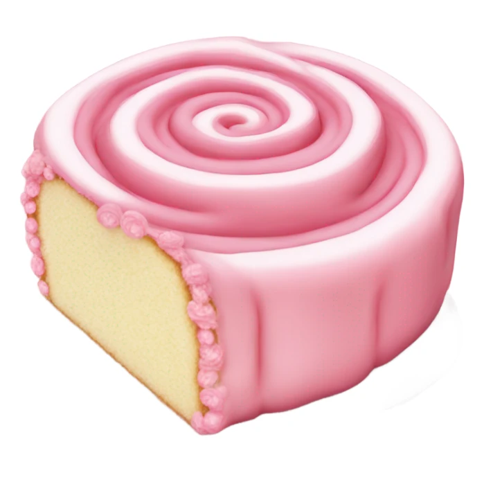 Pink roll cake with whipped cream sticker