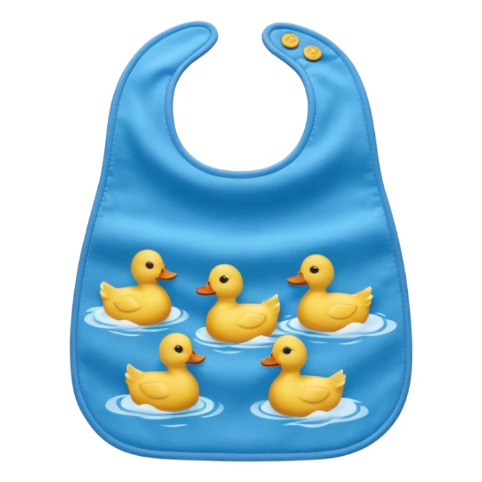 Blue bib with duck print sticker